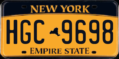 NY license plate HGC9698