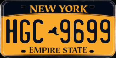 NY license plate HGC9699