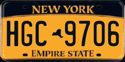 NY license plate HGC9706