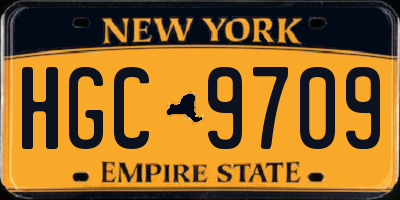 NY license plate HGC9709