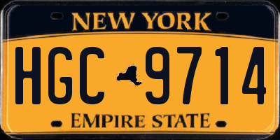 NY license plate HGC9714