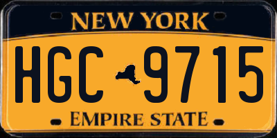 NY license plate HGC9715