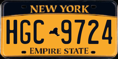 NY license plate HGC9724