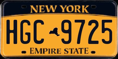 NY license plate HGC9725