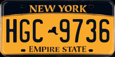 NY license plate HGC9736