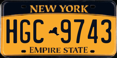 NY license plate HGC9743