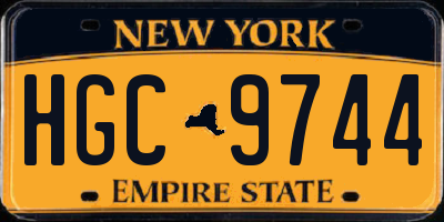 NY license plate HGC9744