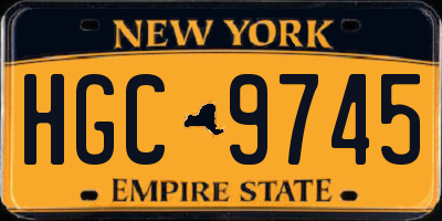 NY license plate HGC9745