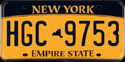 NY license plate HGC9753
