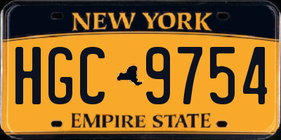 NY license plate HGC9754