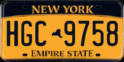 NY license plate HGC9758
