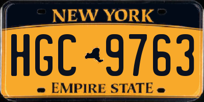 NY license plate HGC9763