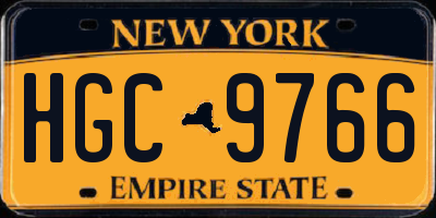 NY license plate HGC9766