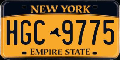 NY license plate HGC9775