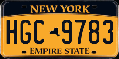 NY license plate HGC9783
