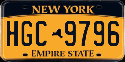 NY license plate HGC9796