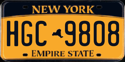 NY license plate HGC9808