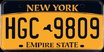NY license plate HGC9809