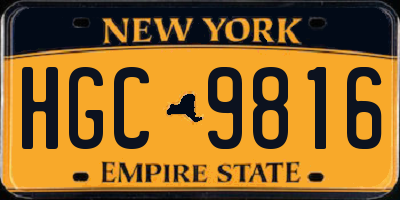 NY license plate HGC9816