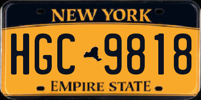 NY license plate HGC9818