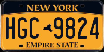 NY license plate HGC9824