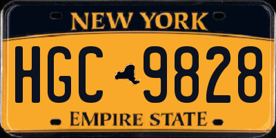NY license plate HGC9828