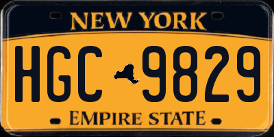 NY license plate HGC9829