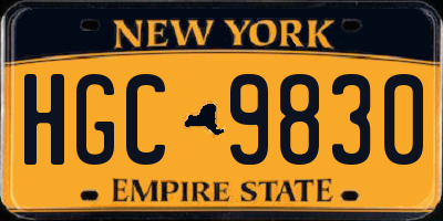 NY license plate HGC9830