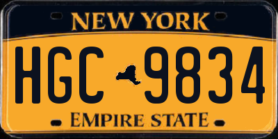 NY license plate HGC9834