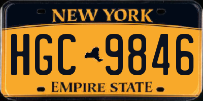 NY license plate HGC9846