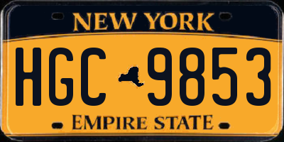 NY license plate HGC9853