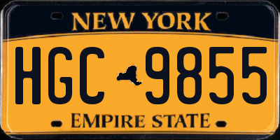 NY license plate HGC9855