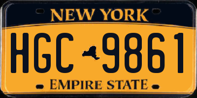 NY license plate HGC9861