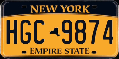 NY license plate HGC9874