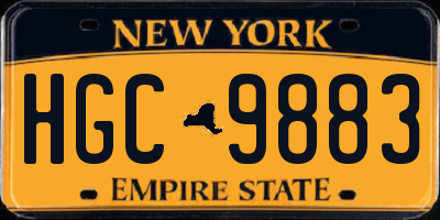 NY license plate HGC9883