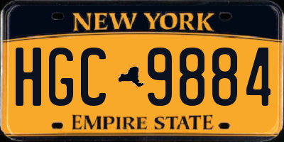 NY license plate HGC9884