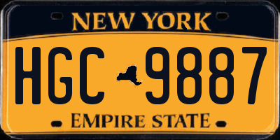 NY license plate HGC9887