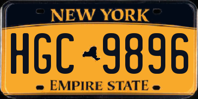 NY license plate HGC9896