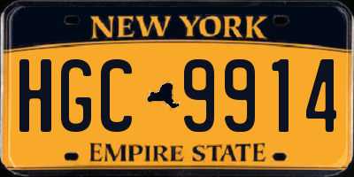 NY license plate HGC9914