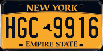 NY license plate HGC9916