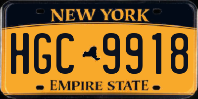 NY license plate HGC9918