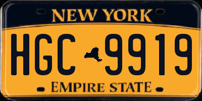 NY license plate HGC9919