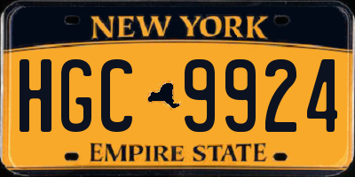 NY license plate HGC9924