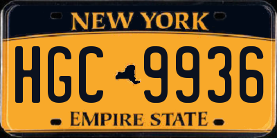 NY license plate HGC9936