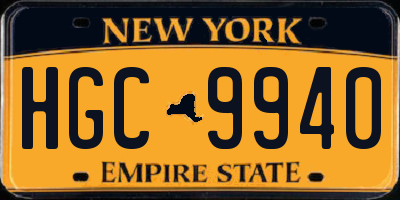 NY license plate HGC9940