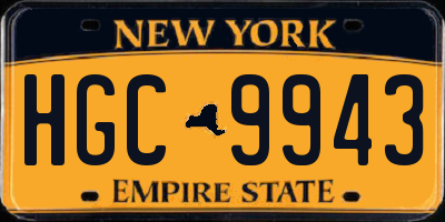 NY license plate HGC9943