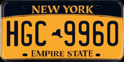 NY license plate HGC9960