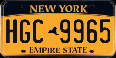 NY license plate HGC9965