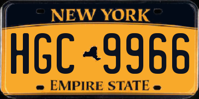 NY license plate HGC9966
