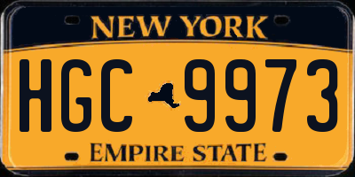 NY license plate HGC9973